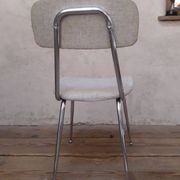 1950s chrome and fabric compass base chair