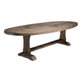 Oval Diamond table in old oak – 300 x 100 cm