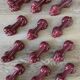 Set of 12 vintage knife holders in majolica slurry,