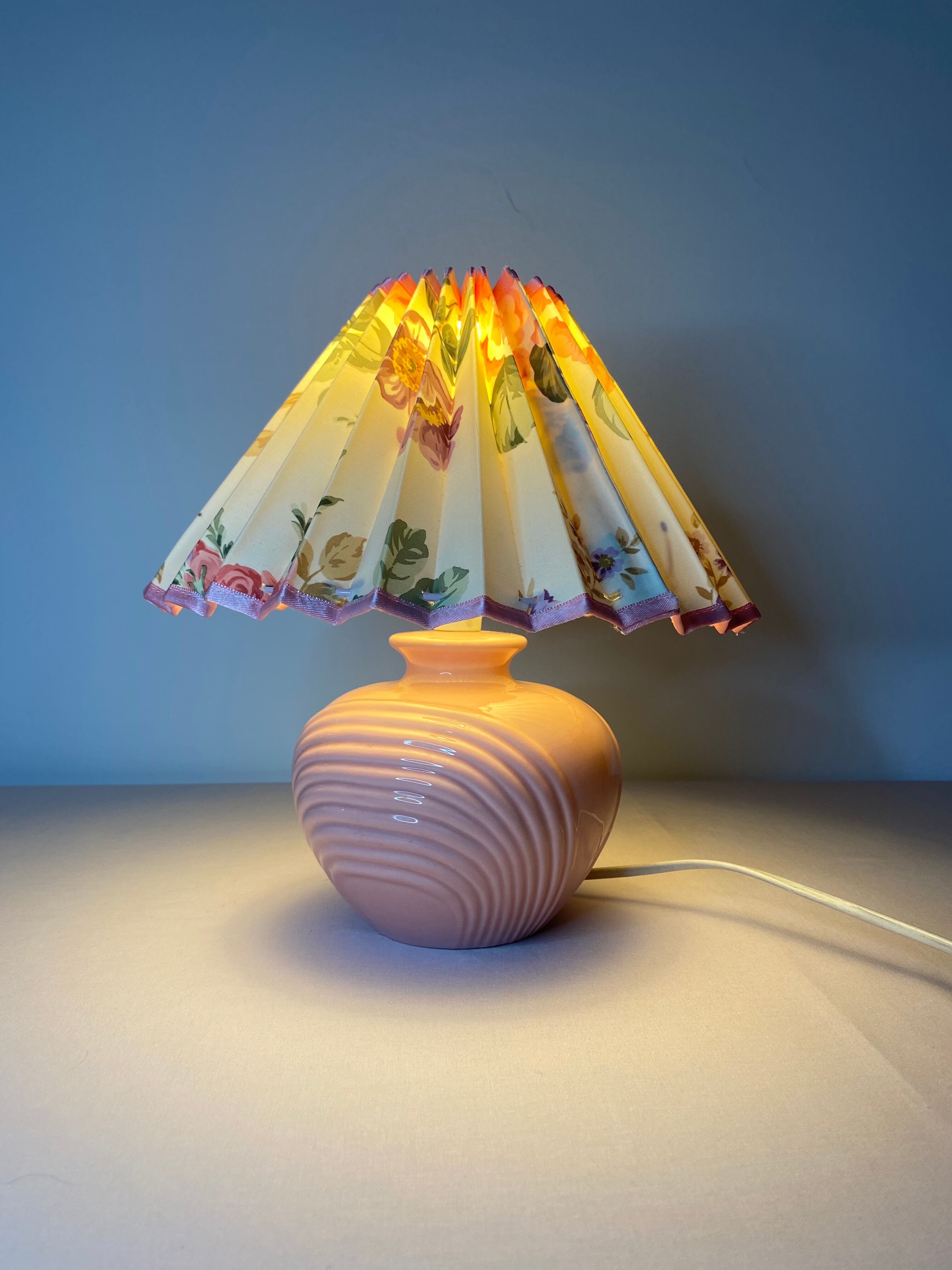 Flowery lampshade pleated