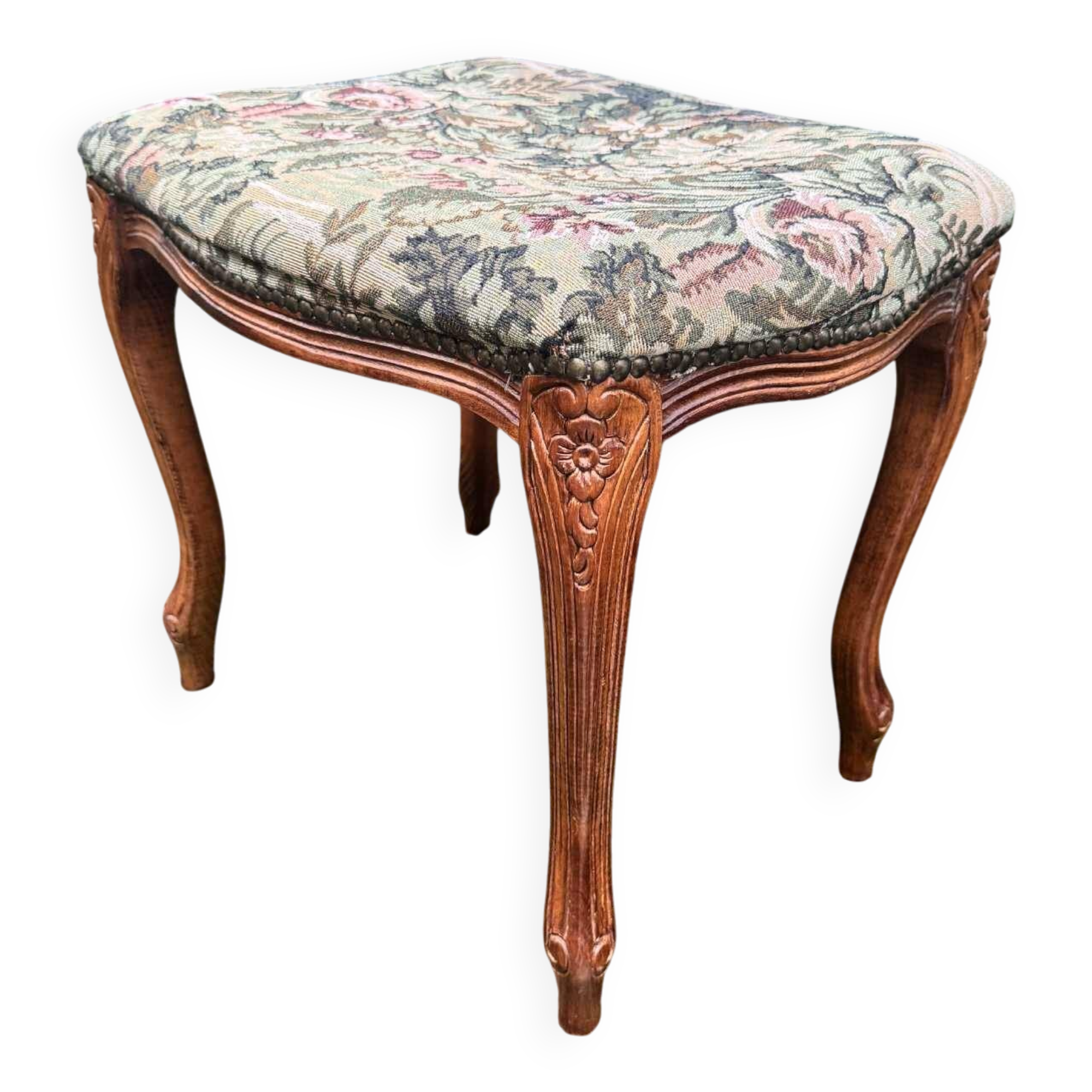 Large antique footrest in the Louis XV style.