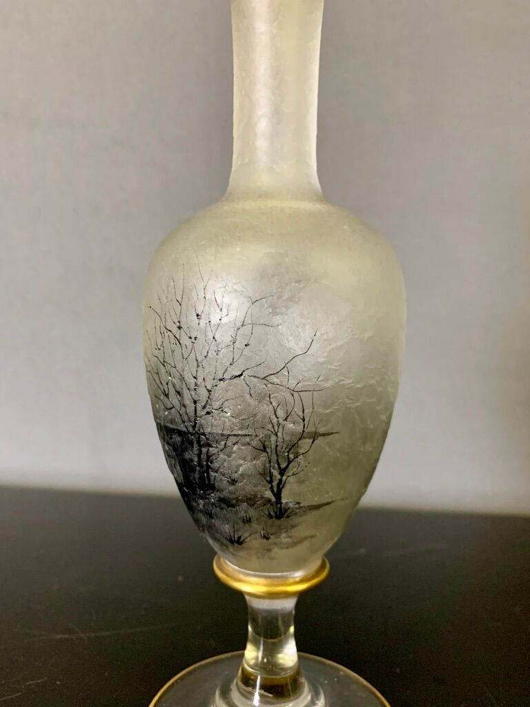 Soliflore Vase with Autumn Decoration In Grisaille circa 1900