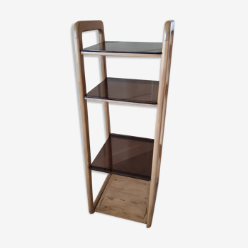 Scandinavian shelf in wood and plexiglass 70s