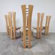 Set of 6 high back dining chairs, 1980s