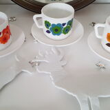 3 large Lotus Arcopal coffee cups
