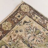 7x9 Cream & Green Floral Pattern Vintage Area Rug, 202x278Cm