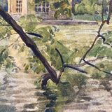 Aquarelle paysage vintage