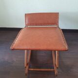 70s wooden folding footrest