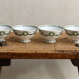 Set of cups and saucers, Sarreguemines porcelain, decoration "laurels"