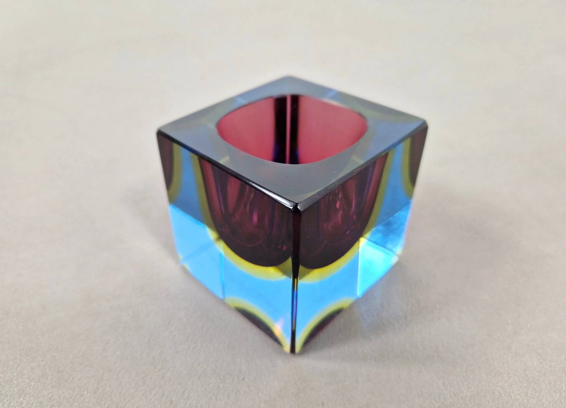 Murano Sommerso | Cube en verre | Années 1960