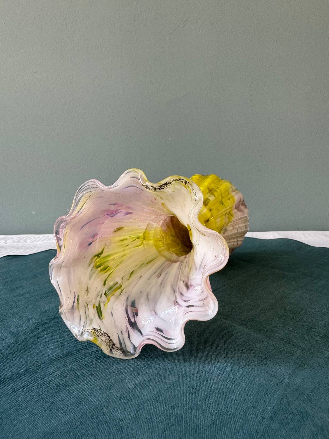 Antique blown Clichy glass vase