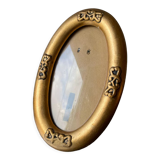 Cadre ovale en bois doré antique art nouveau