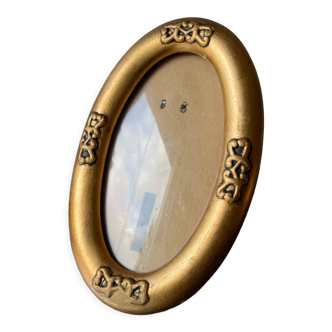 Antique art nouveau oval frame gilded wood