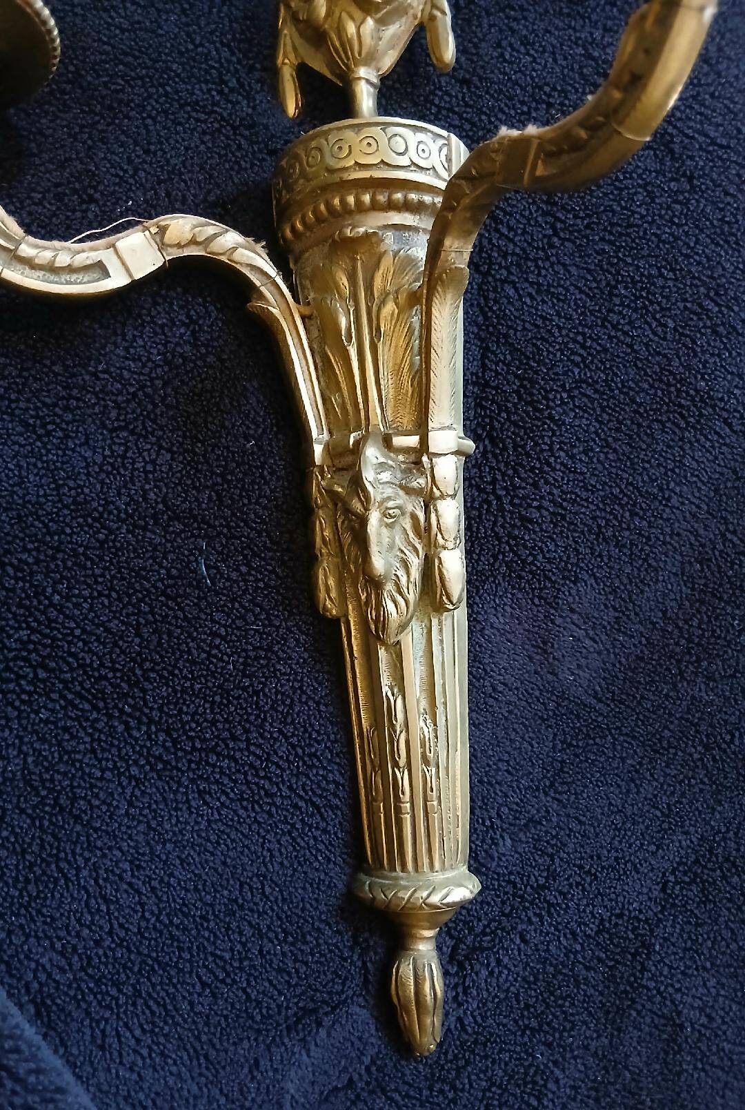 2 or 3 bronze wall lights in the Louis XVI Empire Neoclassical style.