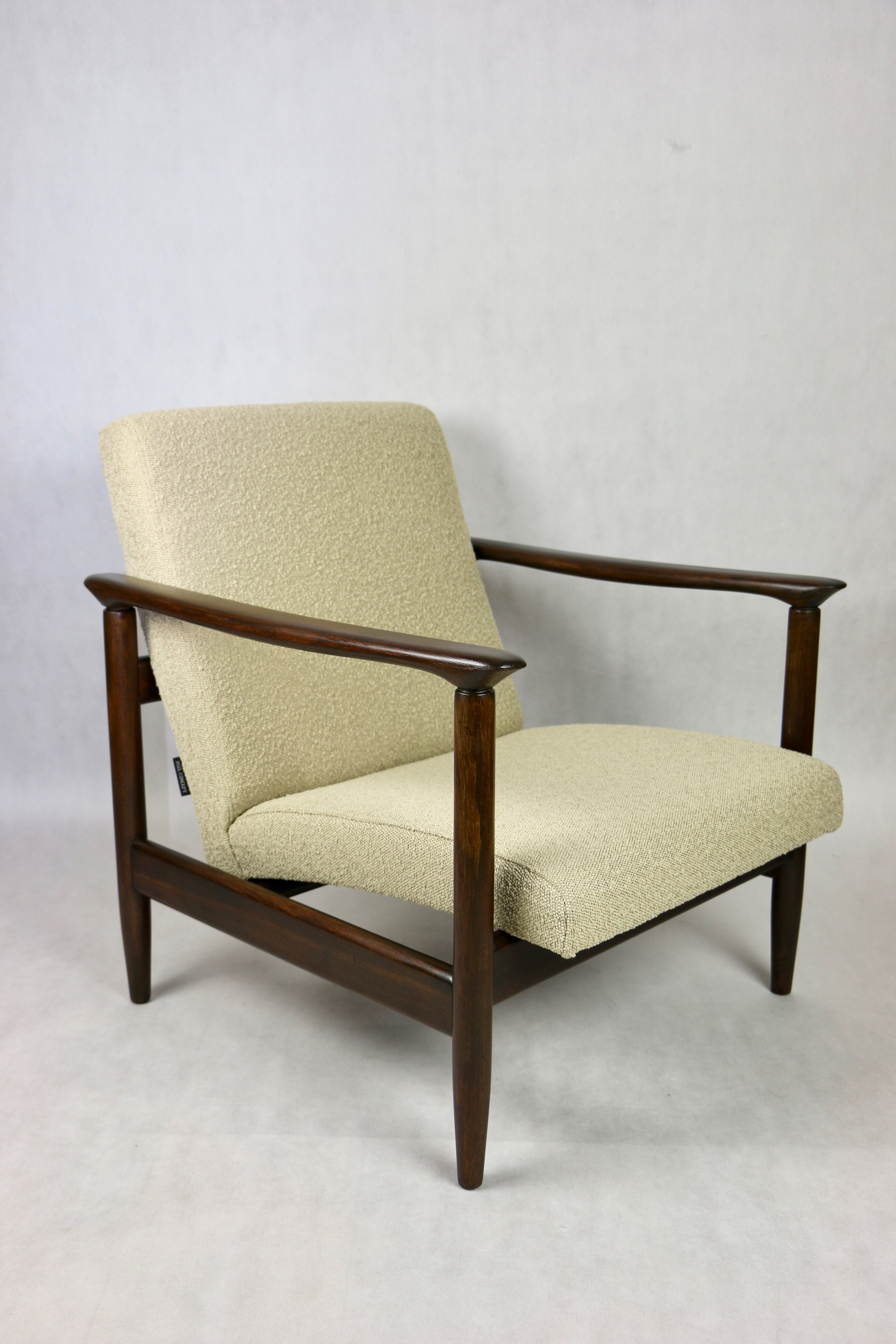 Beige boucle armchair , 1970s