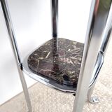 Table harness pedestal table chrome marble 1970