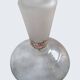 Set of 4 painted blown glass champagne flutes. Signed Denis.
