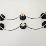 Set of 2 wave effect coat racks (3 hooks) from the 1960s.