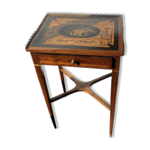 ELEGANCE - Side table in marquetry and brass