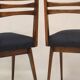 Pair of Scandinavian chairs seated night blue fabric restored, year 60.