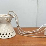 White ceramic pendant lamp in mid-century modern Danish style, 1960s.