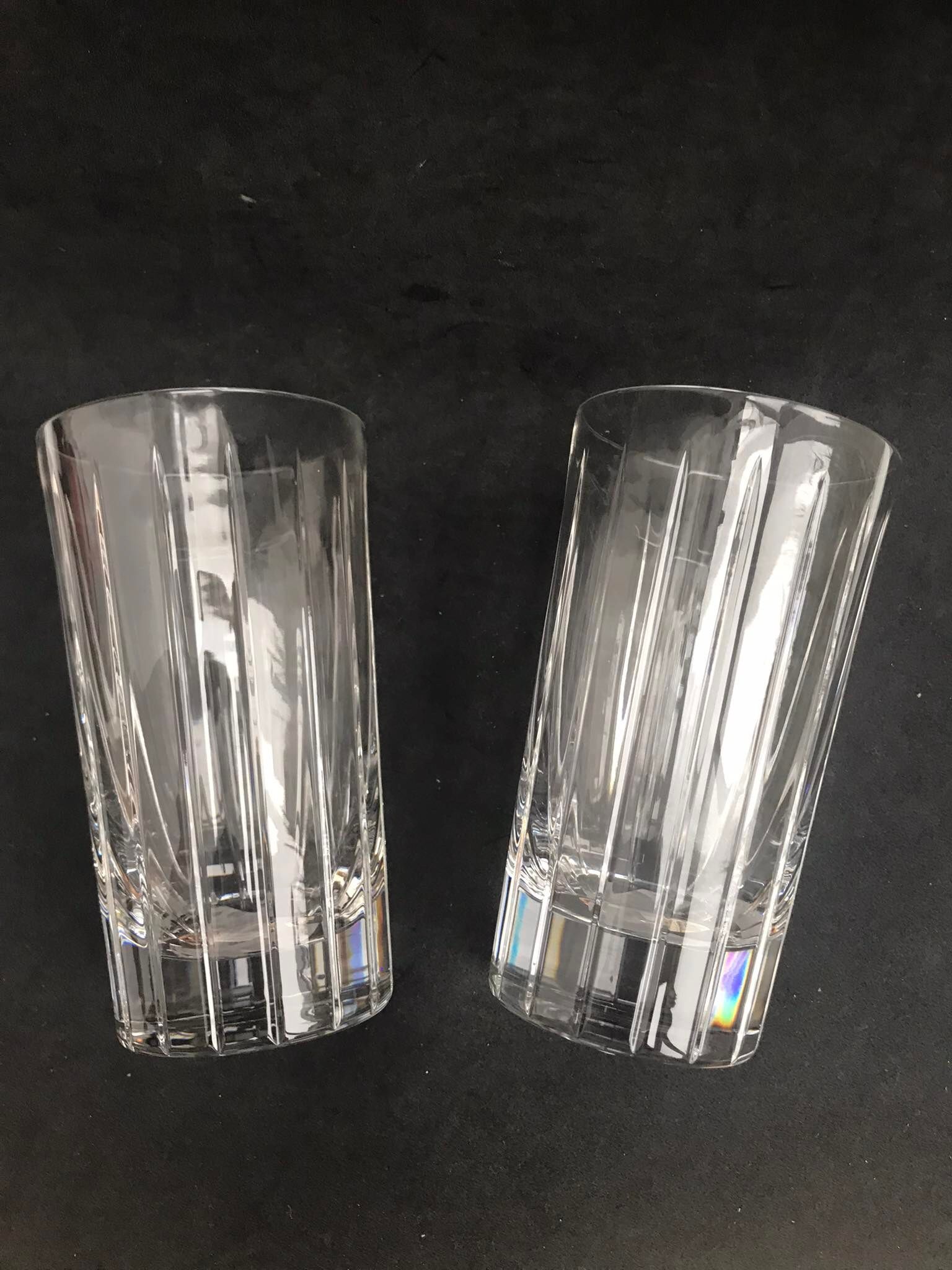 2 Christofle crystal glasses