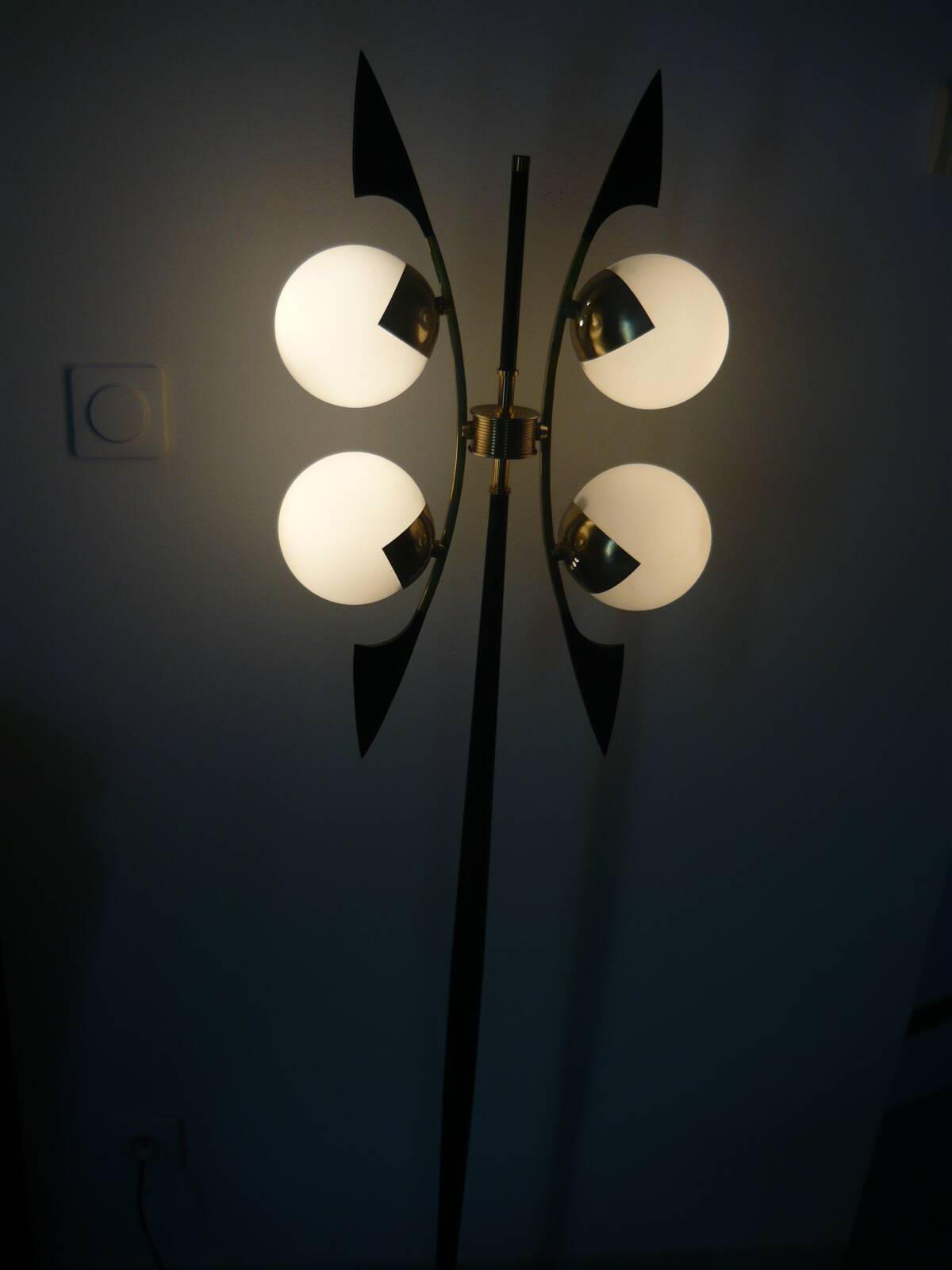 Rare vintage floor lamp from the 50s produced by Maison Arlus