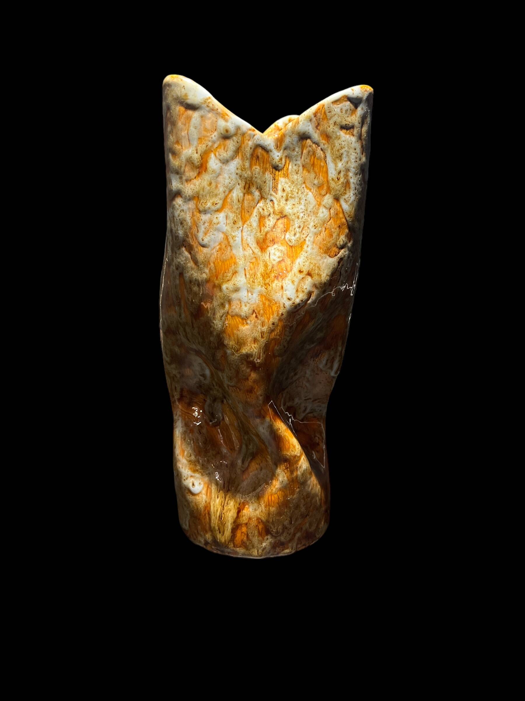Orange ceramic vase