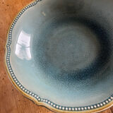 Blue earthenware footed bowl