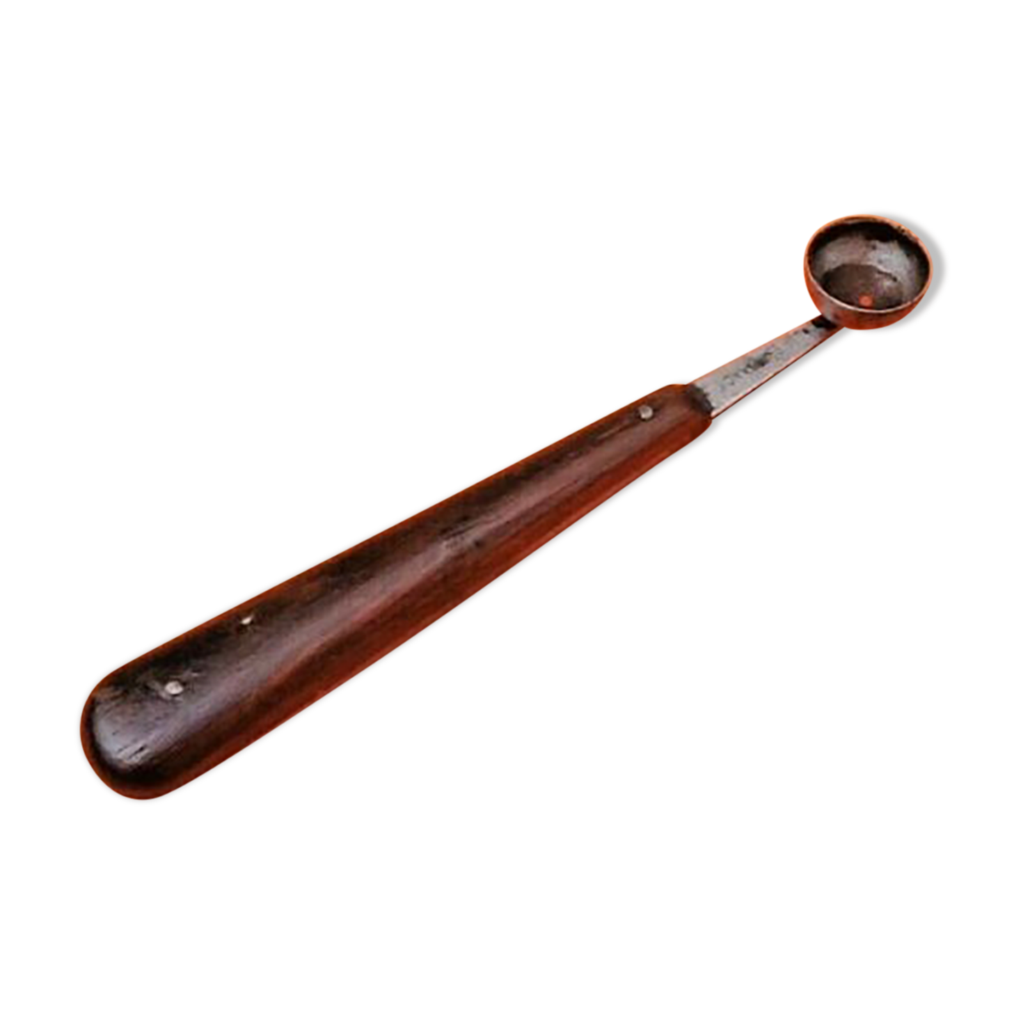 Culinary art Parisian spoon XIXth Melon / Apple .. Rosewood handle