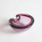 Murano glass purple bullicante trinket bowl, 1960s