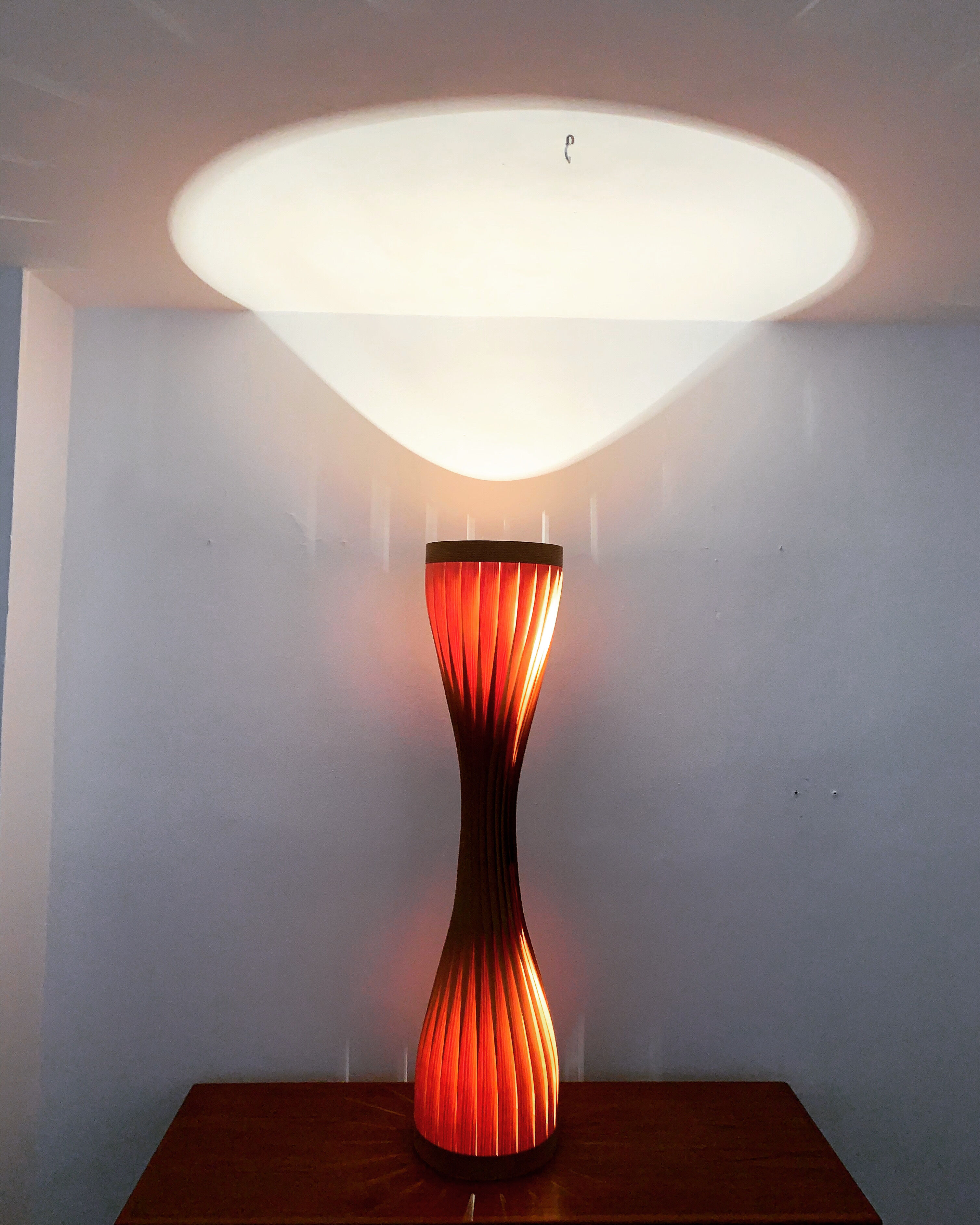 Swedish mid-century modern wooden floor lamp by Hans Agne Jakobsson
