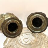 Pair of 19th century Louis XV bronze candlesticks, Rococo candlestick