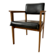 Mid-Century faux leather and wood armchair