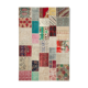 Handmade anatolian overdyed 204 cm x 296 cm multicolor patchwork carpet