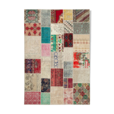 Tapis anatolien fait à la main 204 cm x 296 cm patchwork multicolore