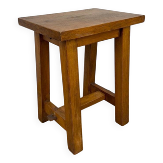 Vintage solid oak stool