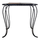 Small coffee table from the 1950s in wrought iron and glazed ceramic.