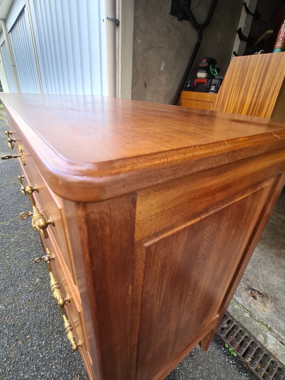 Carpenter's chest of drawers 1950 Louis XVI style