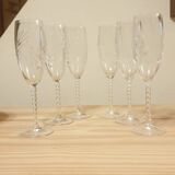 6 flûtes en cristal