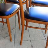 Lot de quatre chaises anciennes. Bistrot. 1960.