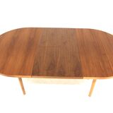Scandinavian walnut dining table, sweden, 1960
