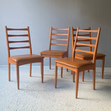 Set 4 Mid century 1970’s  high back dining chairs by Schreiber