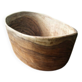Free-form salad bowl in olive wood
