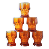 Amber glasses Italy 1970