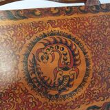 Hand paint decorated magazine holder 1960s