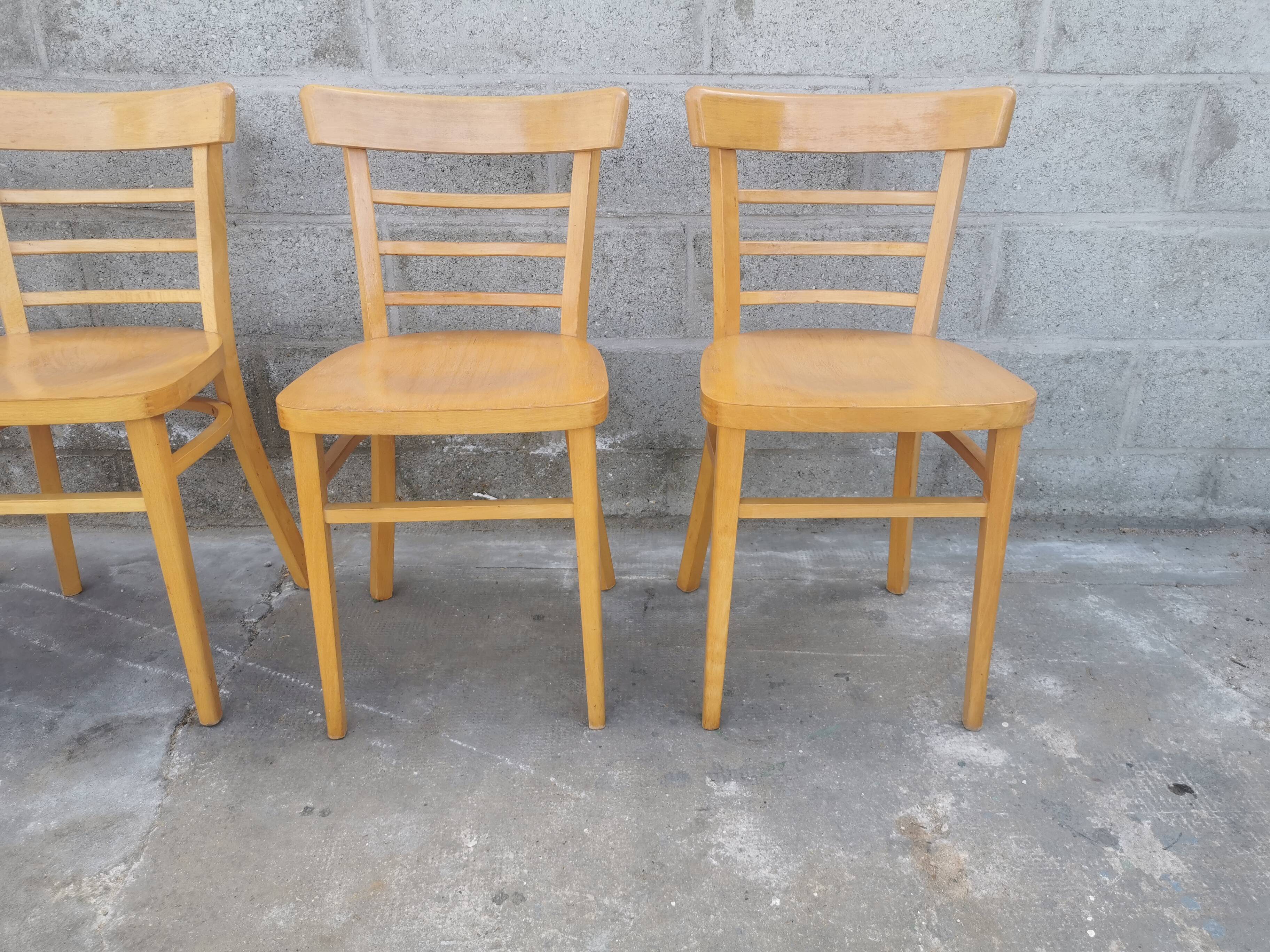Set de quatre chaises bistrot Baumann