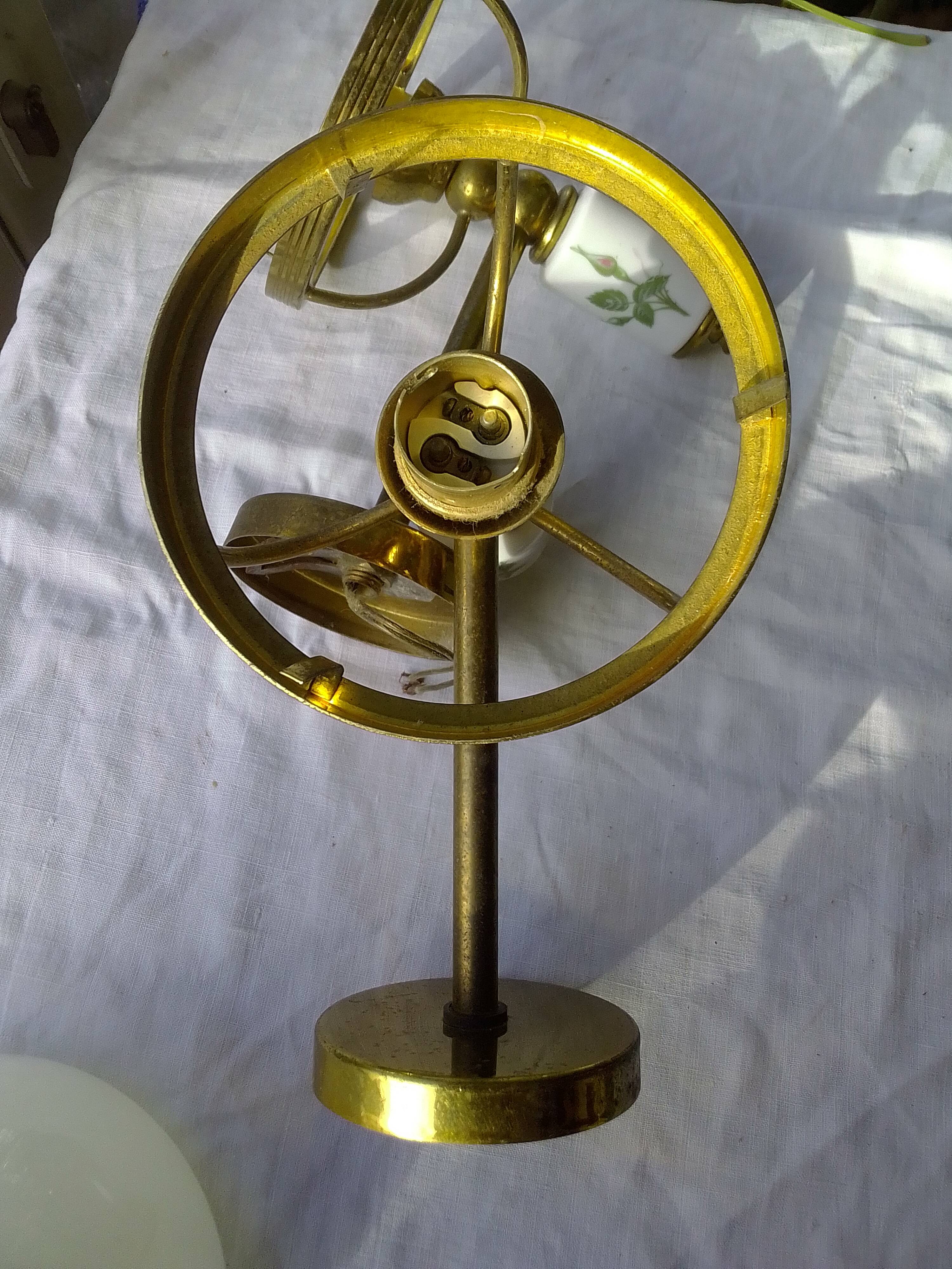 Pair of porcelain brass sconces