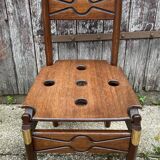 Commode scriban de marine bois laiton vintage et sa chaise