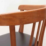 Stoelcker chair in black faux leather and oak